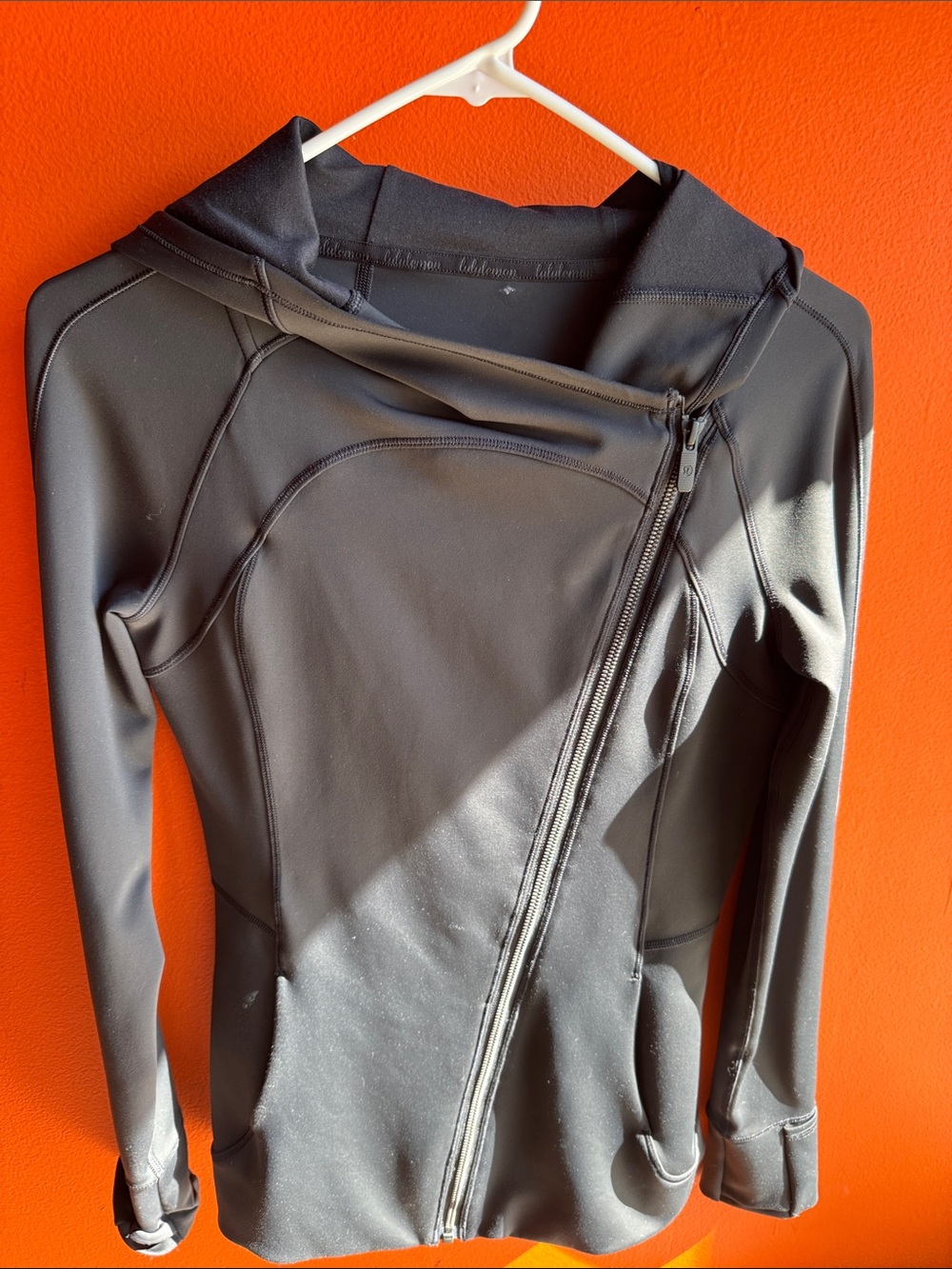 lululemon athletica Black Asymmetrical Zip Hoodie